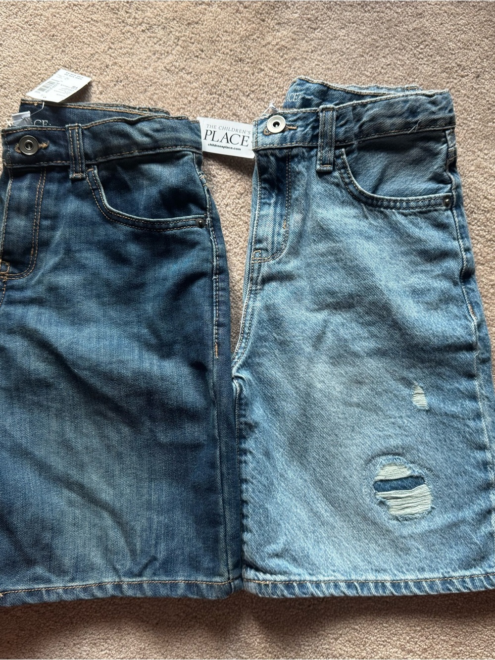 The Children's Place Boys Blue Denim Skort Shorts - 2 pairs